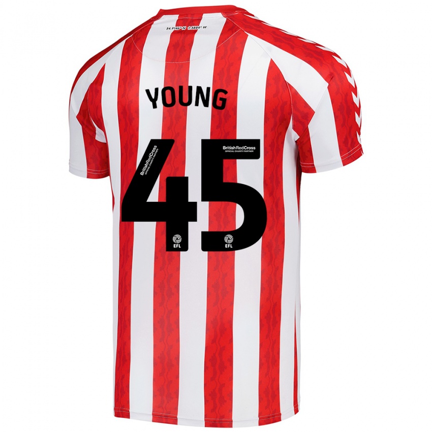 Niño Camiseta Matthew Young #45 Rojo Blanco 1ª Equipación 2024/25 La Camisa México