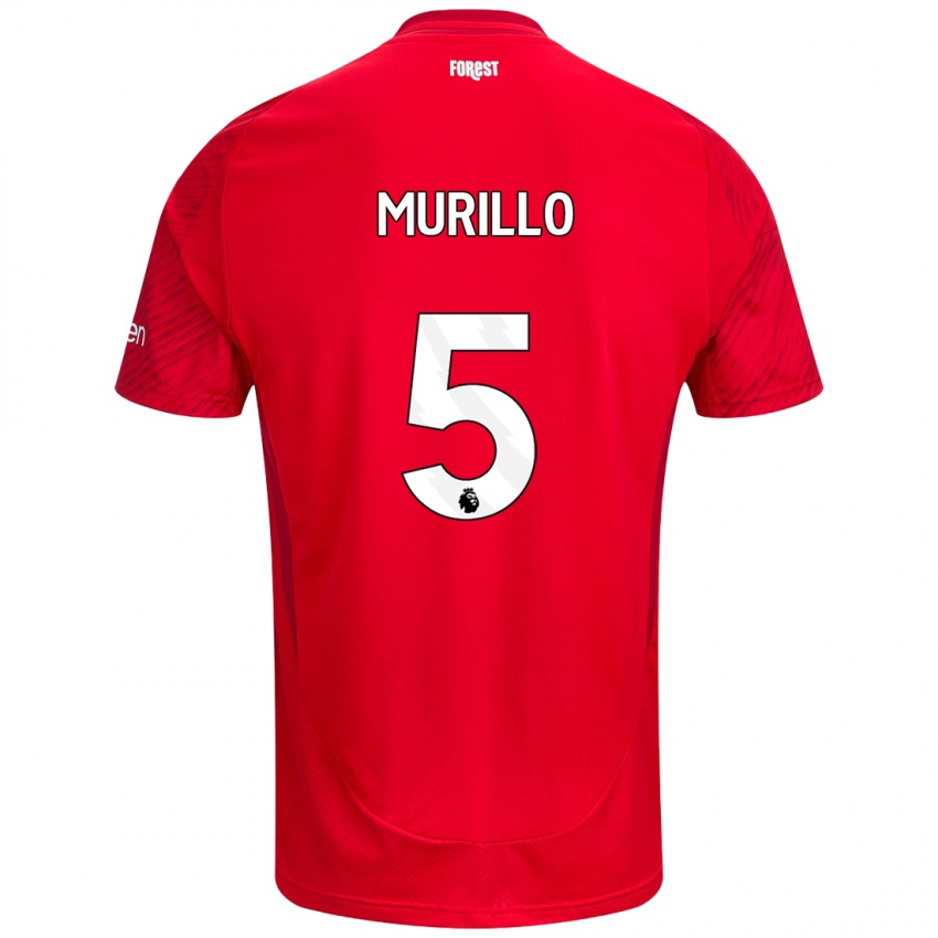 Niño Camiseta Murillo #5 Rojo Blanco 1ª Equipación 2024/25 La Camisa México