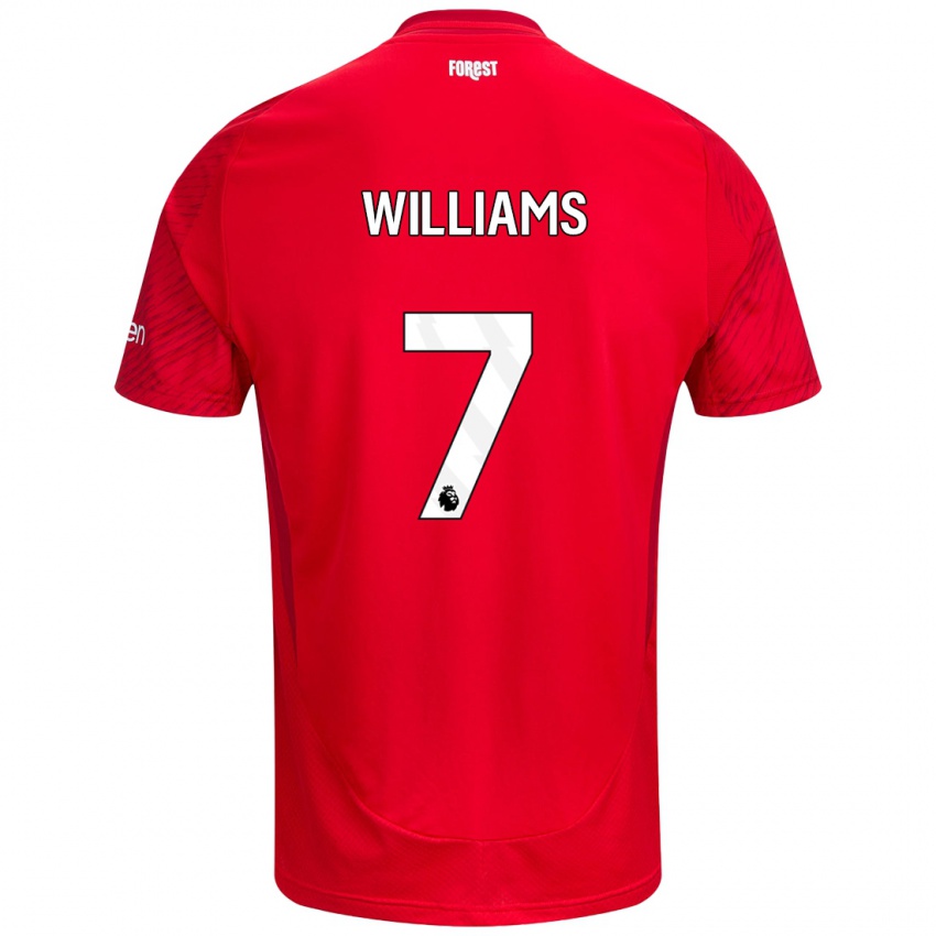 Niño Camiseta Neco Williams #7 Rojo Blanco 1ª Equipación 2024/25 La Camisa México