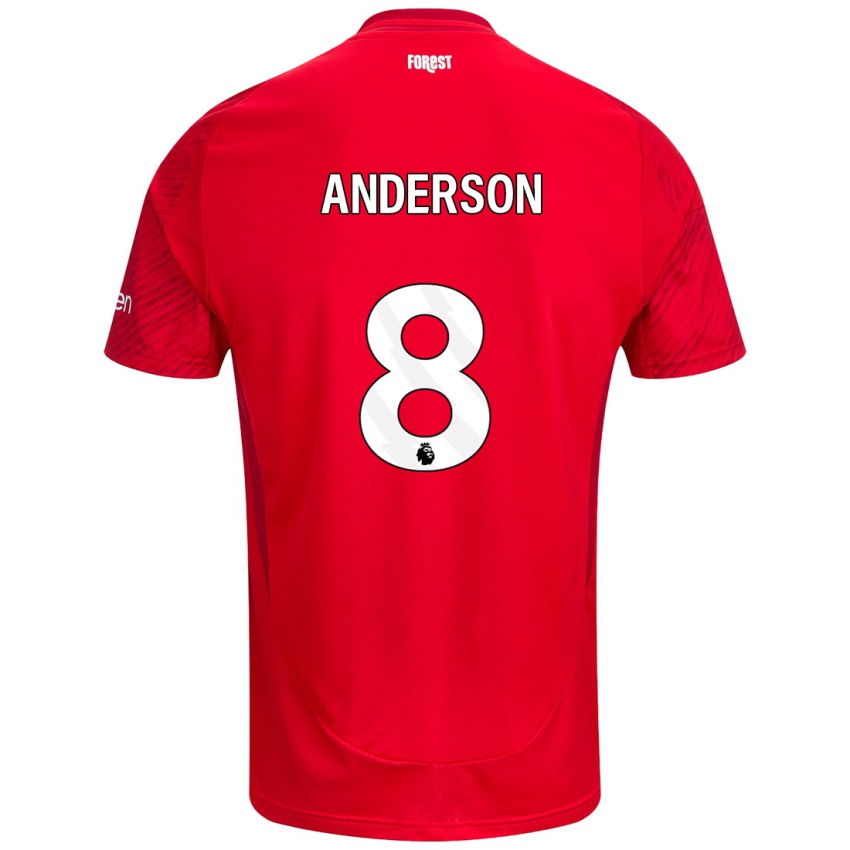 Niño Camiseta Elliot Anderson #8 Rojo Blanco 1ª Equipación 2024/25 La Camisa México