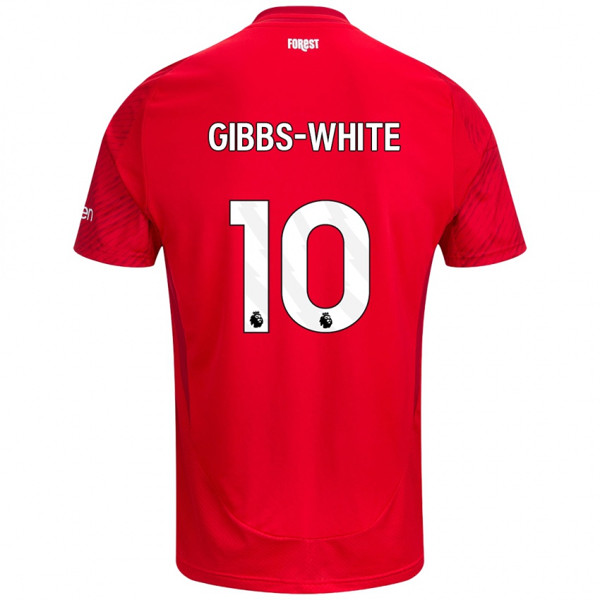 Niño Camiseta Morgan Gibbs-White #10 Rojo Blanco 1ª Equipación 2024/25 La Camisa México