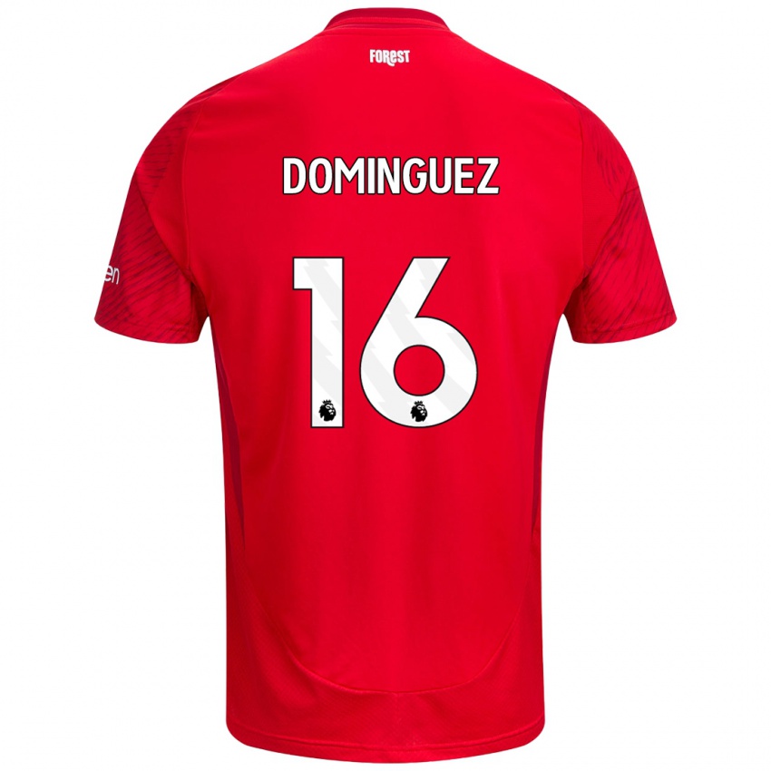 Niño Camiseta Nicolás Domínguez #16 Rojo Blanco 1ª Equipación 2024/25 La Camisa México