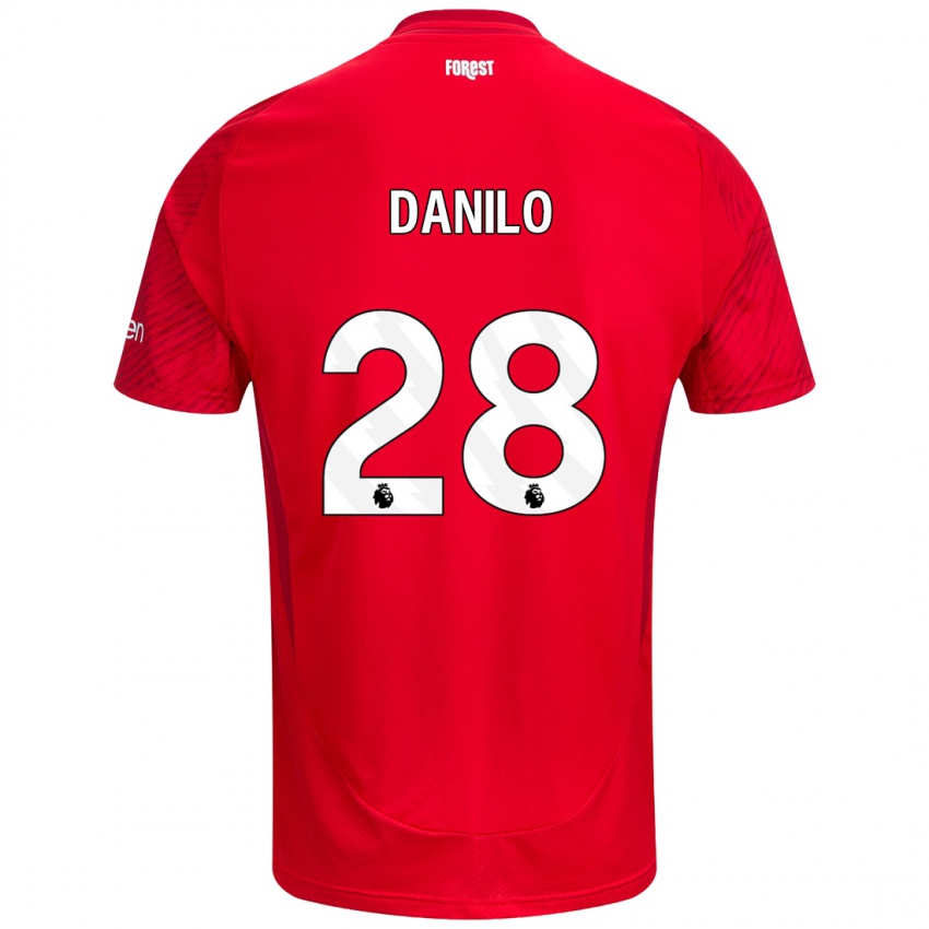 Niño Camiseta Danilo #28 Rojo Blanco 1ª Equipación 2024/25 La Camisa México