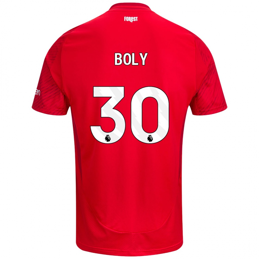 Niño Camiseta Willy Boly #30 Rojo Blanco 1ª Equipación 2024/25 La Camisa México