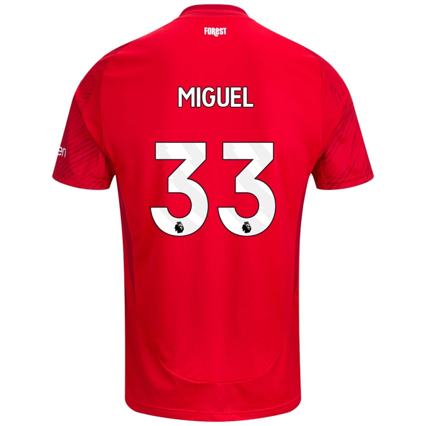 Niño Camiseta Carlos Miguel #33 Rojo Blanco 1ª Equipación 2024/25 La Camisa México