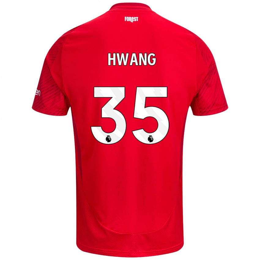 Niño Camiseta Ui-Jo Hwang #35 Rojo Blanco 1ª Equipación 2024/25 La Camisa México