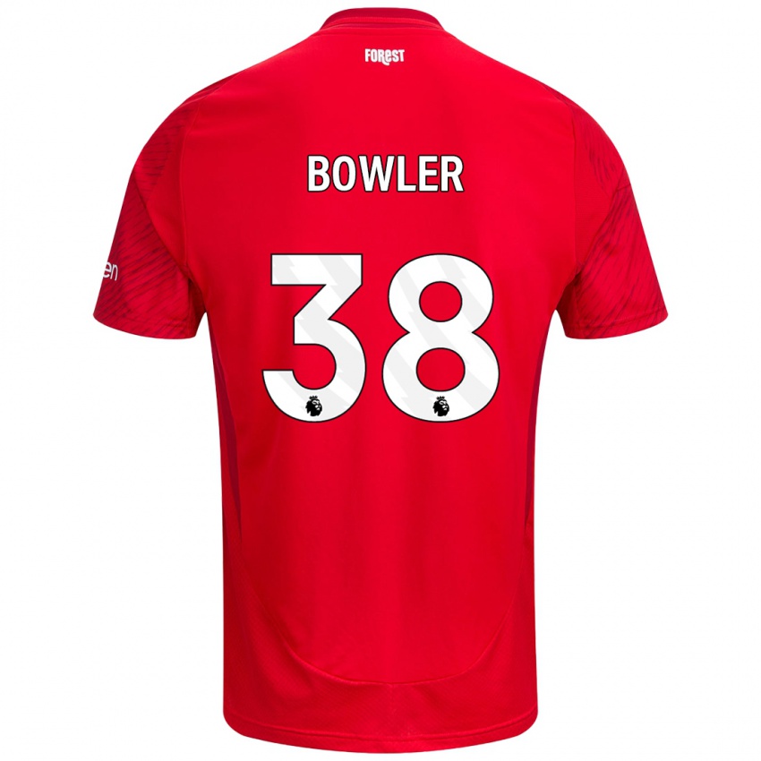 Niño Camiseta Josh Bowler #38 Rojo Blanco 1ª Equipación 2024/25 La Camisa México