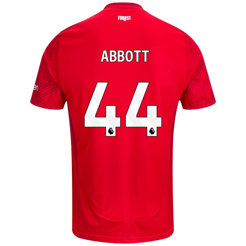 Niño Camiseta Zach Abbott #44 Rojo Blanco 1ª Equipación 2024/25 La Camisa México