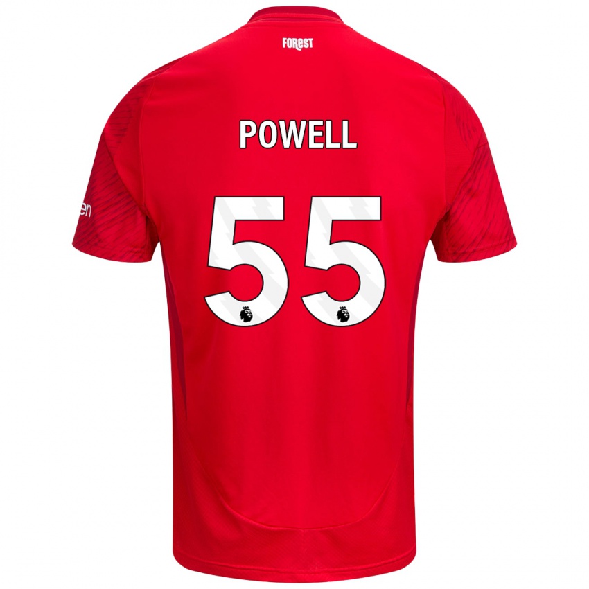 Niño Camiseta Josh Powell #55 Rojo Blanco 1ª Equipación 2024/25 La Camisa México