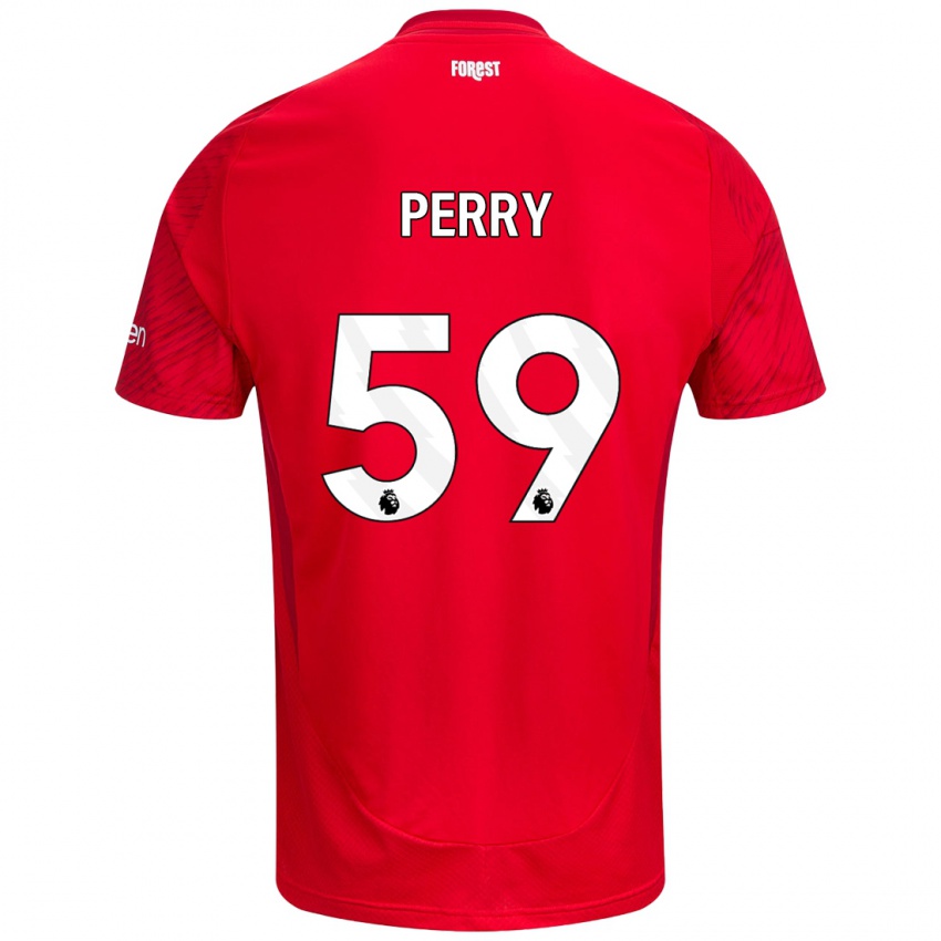 Niño Camiseta Ben Perry #59 Rojo Blanco 1ª Equipación 2024/25 La Camisa México