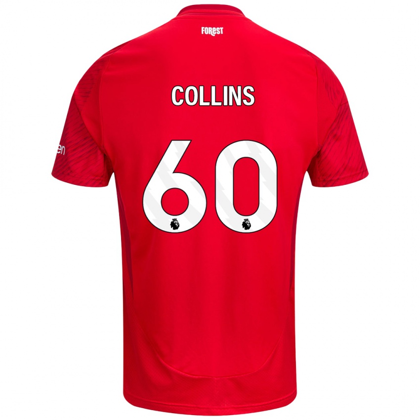 Niño Camiseta Sam Collins #60 Rojo Blanco 1ª Equipación 2024/25 La Camisa México