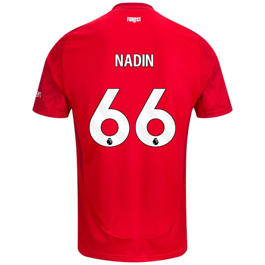 Niño Camiseta Jack Nadin #66 Rojo Blanco 1ª Equipación 2024/25 La Camisa México