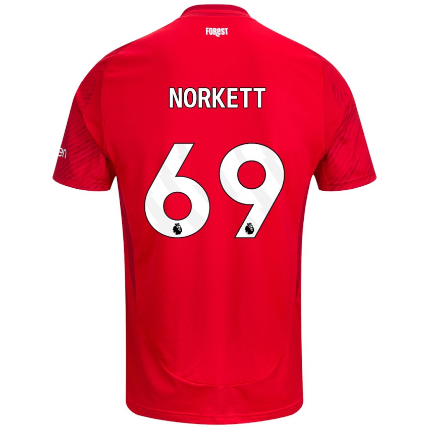 Niño Camiseta Manni Norkett #69 Rojo Blanco 1ª Equipación 2024/25 La Camisa México