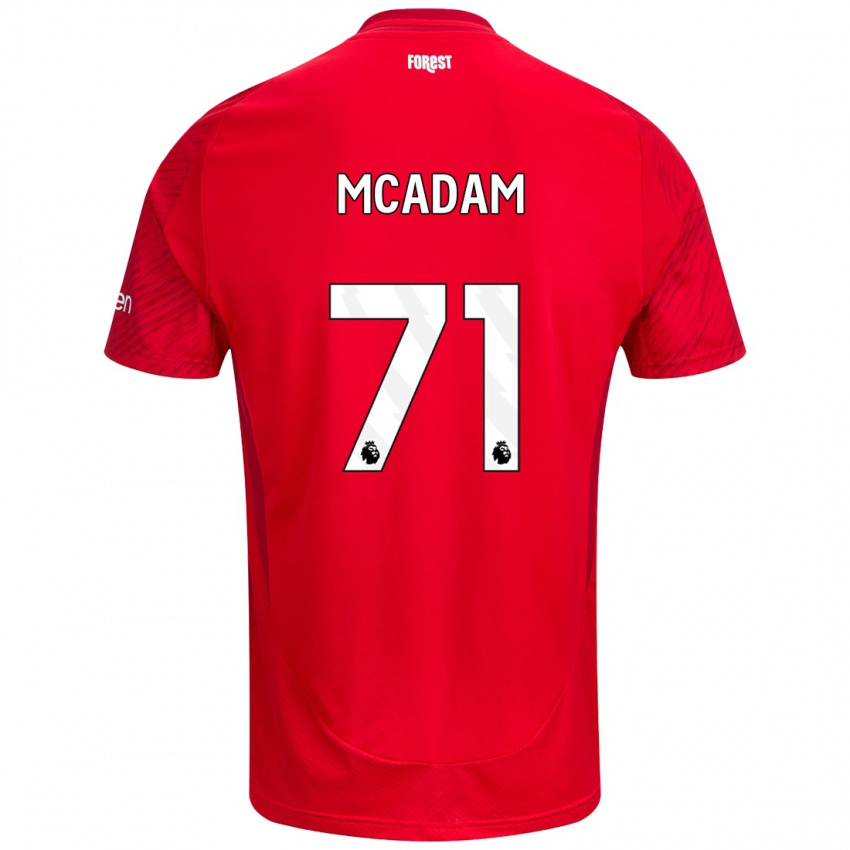 Niño Camiseta Kyle Mcadam #71 Rojo Blanco 1ª Equipación 2024/25 La Camisa México