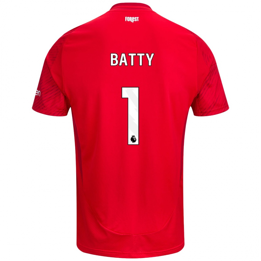 Niño Camiseta Emily Batty #1 Rojo Blanco 1ª Equipación 2024/25 La Camisa México