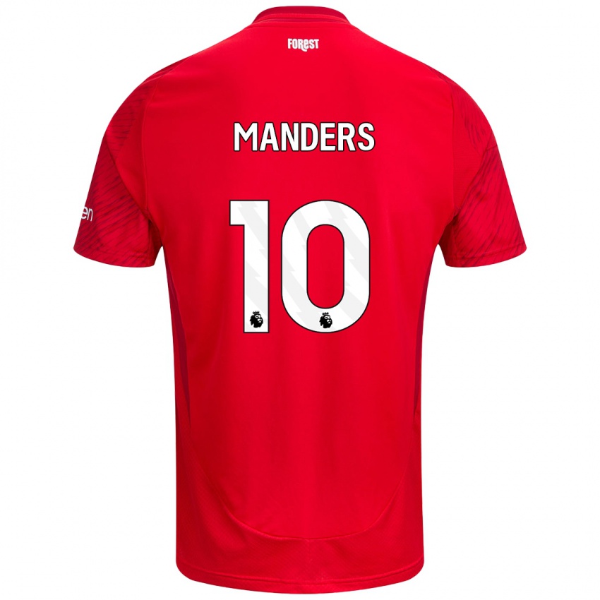 Niño Camiseta Holly Manders #10 Rojo Blanco 1ª Equipación 2024/25 La Camisa México