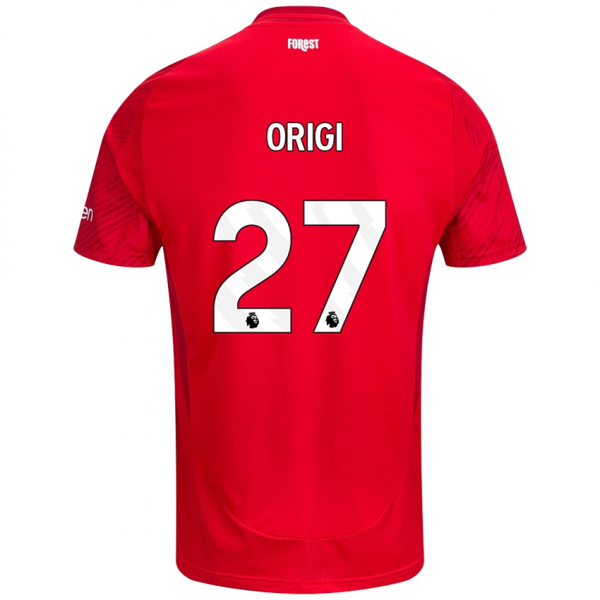 Niño Camiseta Divock Origi #27 Rojo Blanco 1ª Equipación 2024/25 La Camisa México