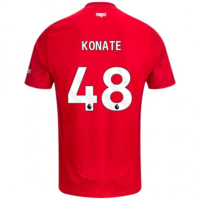 Niño Camiseta Ateef Konaté #48 Rojo Blanco 1ª Equipación 2024/25 La Camisa México