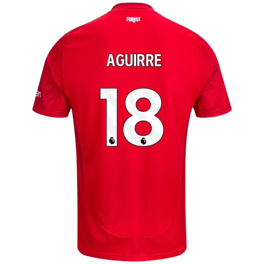 Niño Camiseta Aja Aguirre #18 Rojo Blanco 1ª Equipación 2024/25 La Camisa México