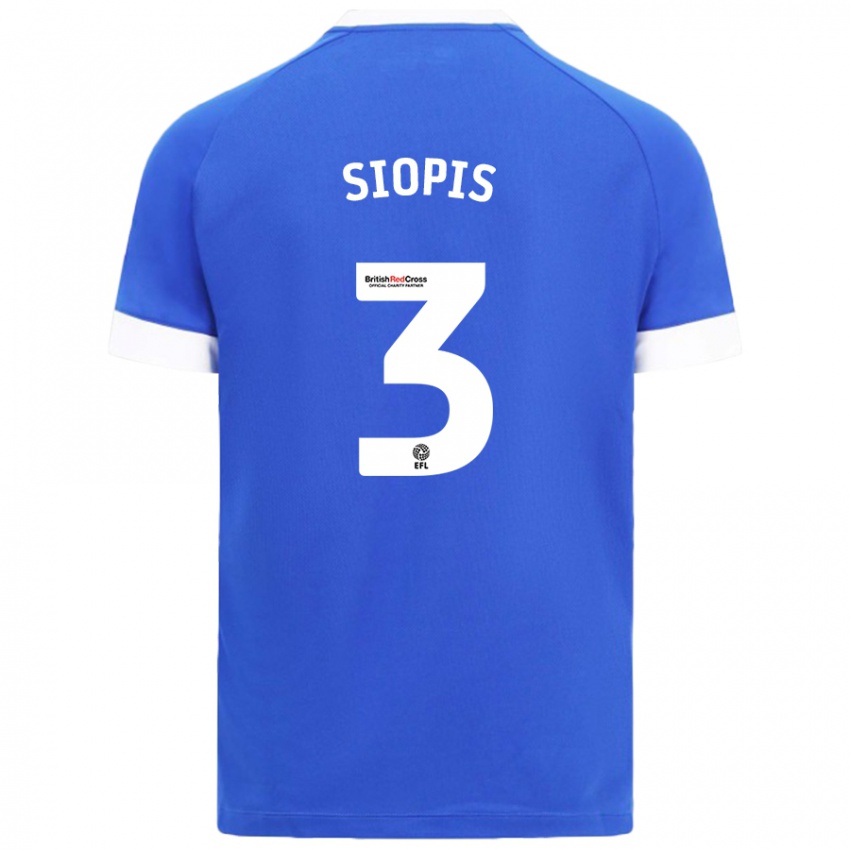 Niño Camiseta Manolis Siopis #3 Azul Cielo 1ª Equipación 2024/25 La Camisa México