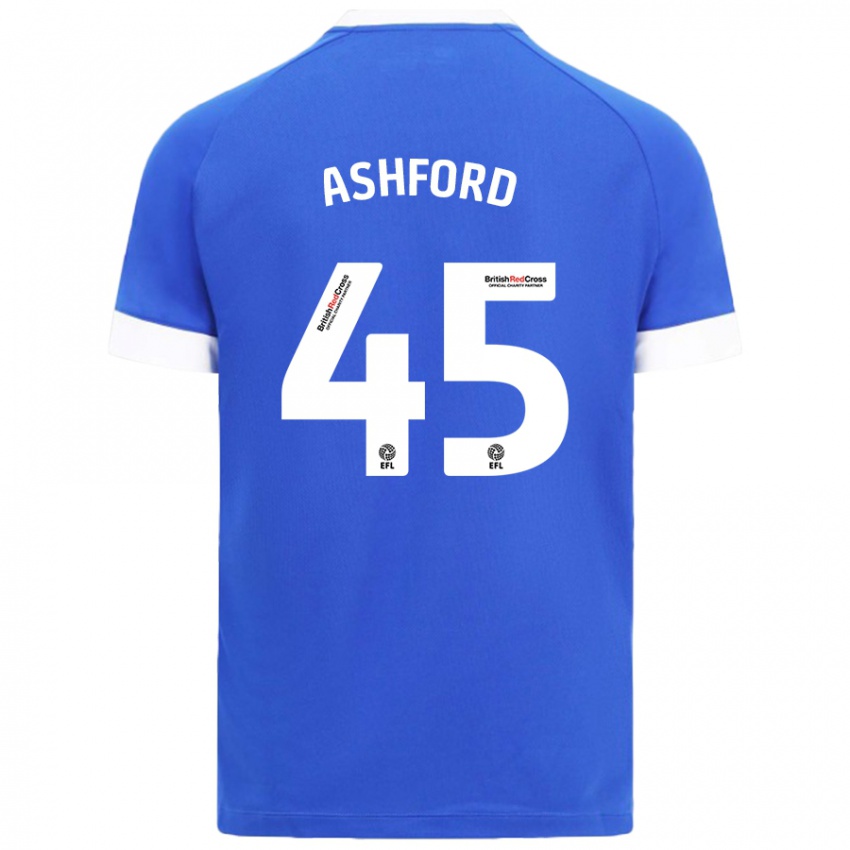 Niño Camiseta Cian Ashford #45 Azul Cielo 1ª Equipación 2024/25 La Camisa México