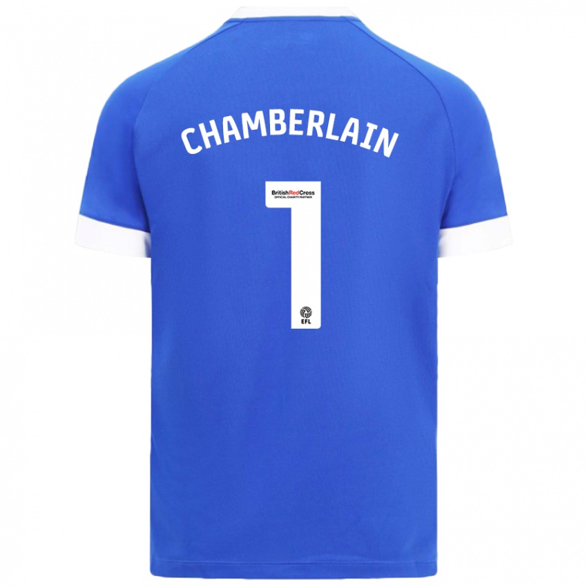 Niño Camiseta Ceryn Chamberlain #1 Azul Cielo 1ª Equipación 2024/25 La Camisa México