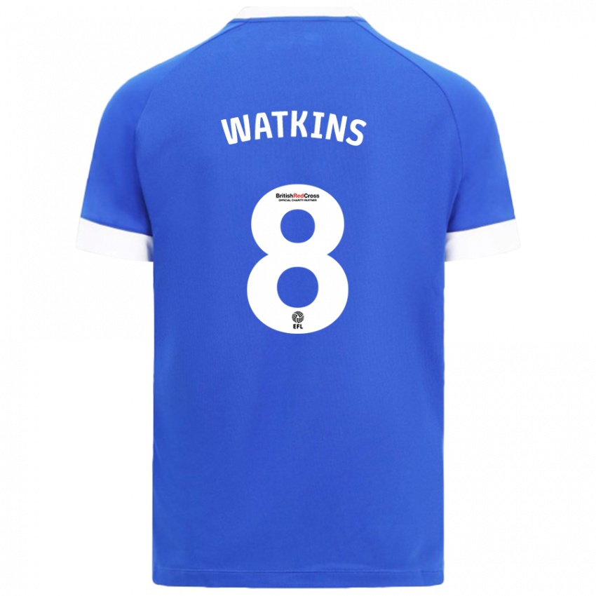 Niño Camiseta Seren Watkins #8 Azul Cielo 1ª Equipación 2024/25 La Camisa México