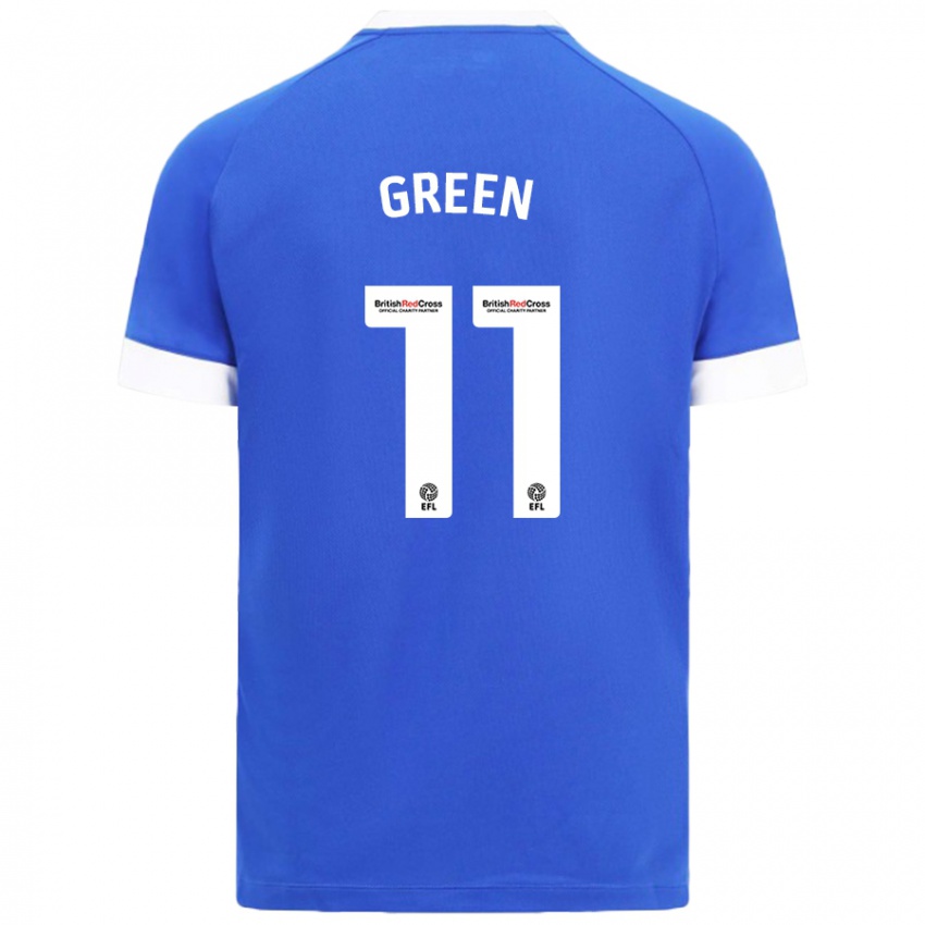 Niño Camiseta Danielle Green #11 Azul Cielo 1ª Equipación 2024/25 La Camisa México