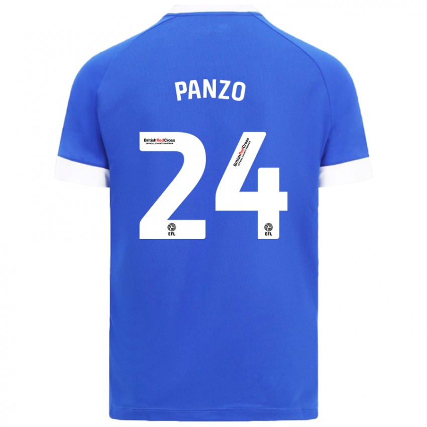 Niño Camiseta Jonathan Panzo #24 Azul Cielo 1ª Equipación 2024/25 La Camisa México