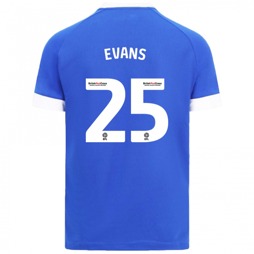 Niño Camiseta Kieron Evans #25 Azul Cielo 1ª Equipación 2024/25 La Camisa México