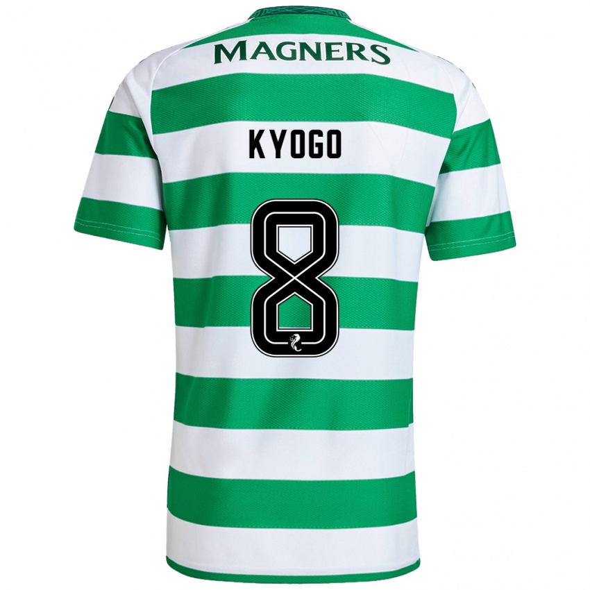 Niño Camiseta Kyogo Furuhashi #8 Verde Blanco 1ª Equipación 2024/25 La Camisa México