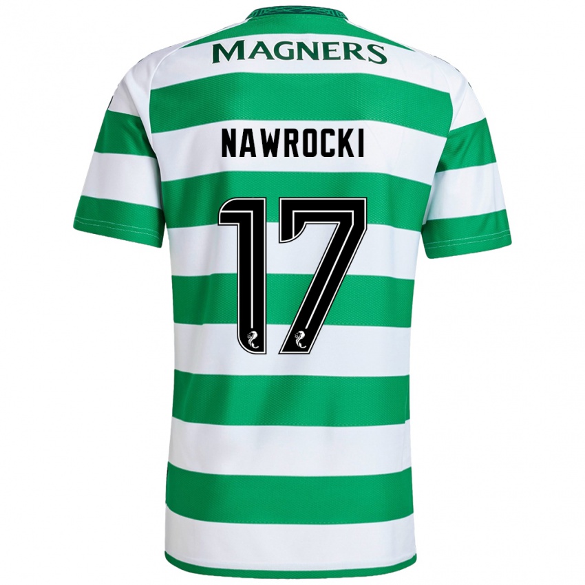 Niño Camiseta Maik Nawrocki #17 Verde Blanco 1ª Equipación 2024/25 La Camisa México