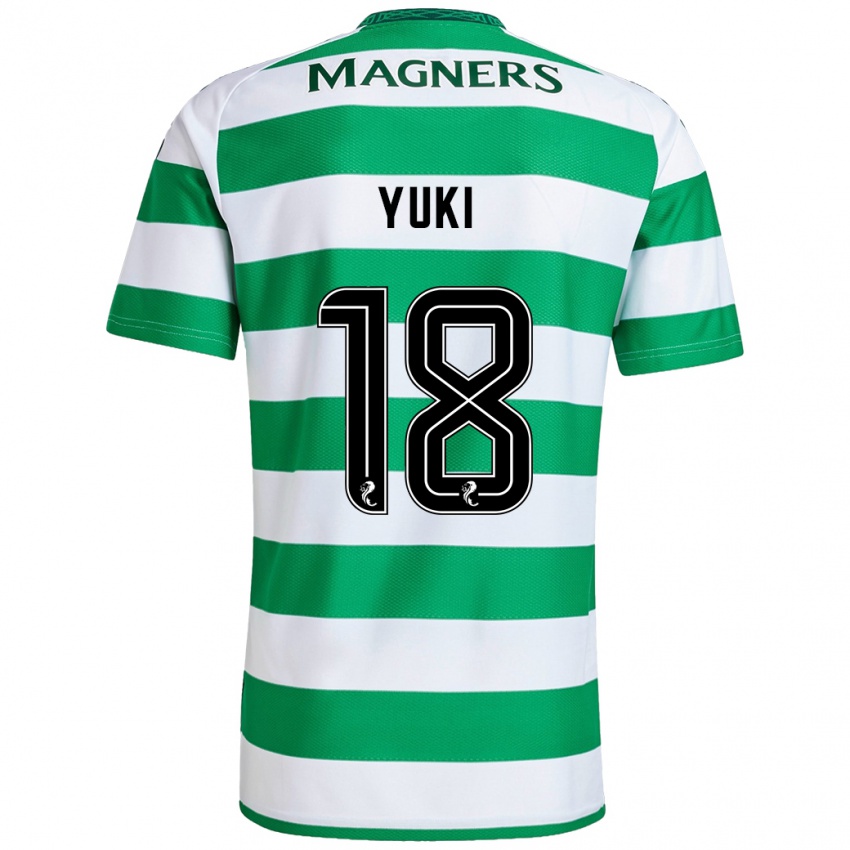 Niño Camiseta Yuki Kobayashi #18 Verde Blanco 1ª Equipación 2024/25 La Camisa México