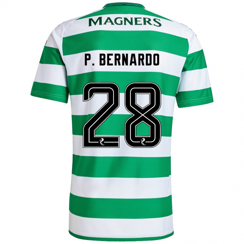 Niño Camiseta Paulo Bernardo #28 Verde Blanco 1ª Equipación 2024/25 La Camisa México