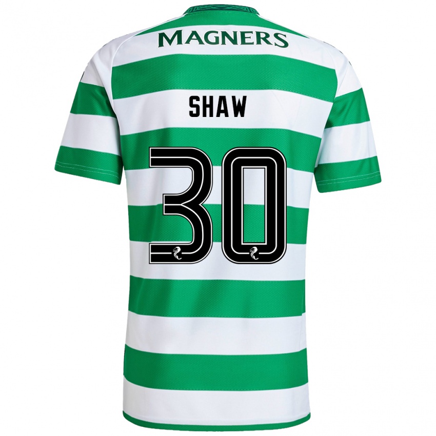 Niño Camiseta Liam Shaw #30 Verde Blanco 1ª Equipación 2024/25 La Camisa México