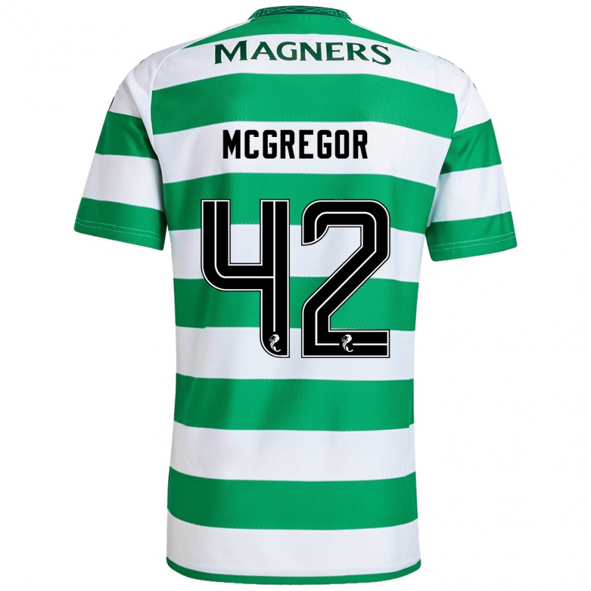 Niño Camiseta Callum Mcgregor #42 Verde Blanco 1ª Equipación 2024/25 La Camisa México