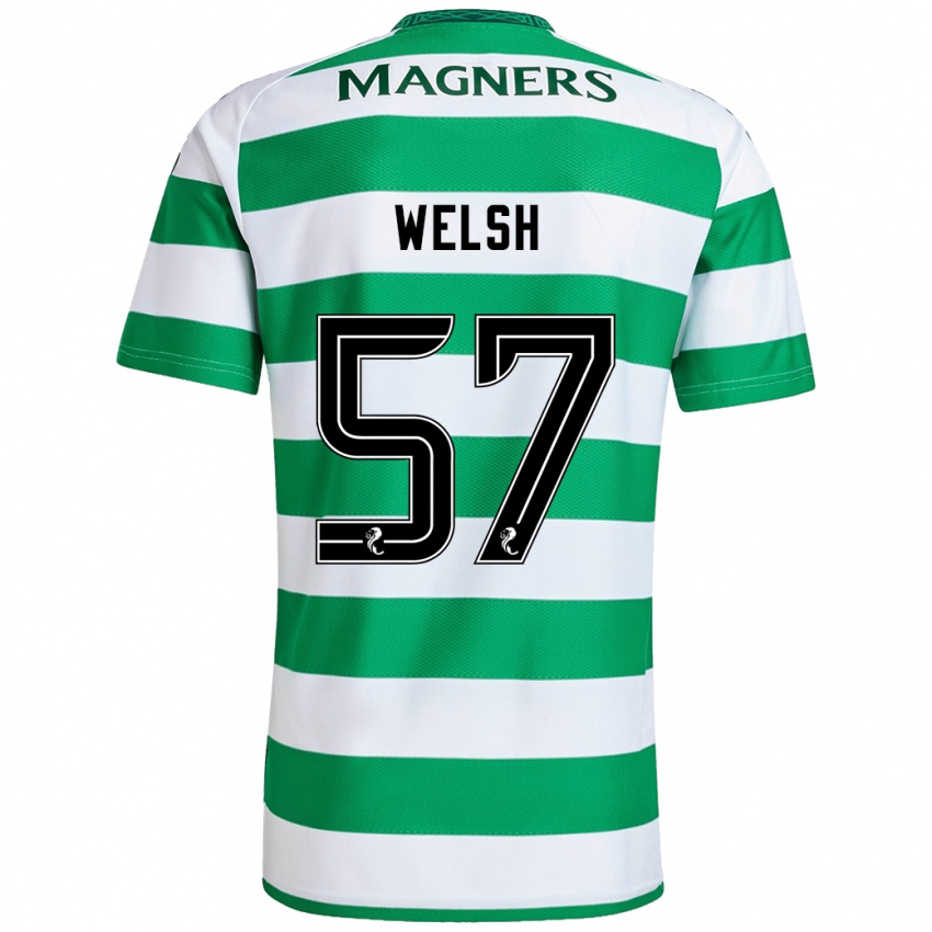 Niño Camiseta Stephen Welsh #57 Verde Blanco 1ª Equipación 2024/25 La Camisa México