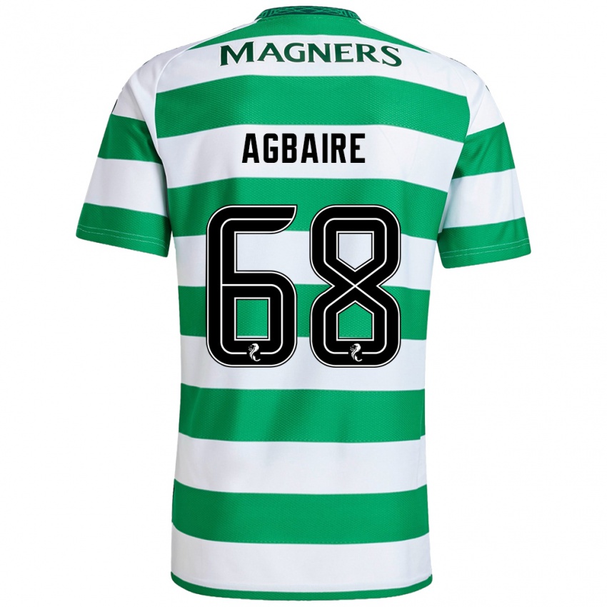 Niño Camiseta Lenny Agbaire #68 Verde Blanco 1ª Equipación 2024/25 La Camisa México