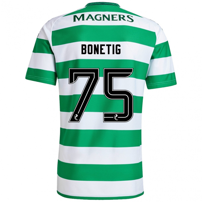 Niño Camiseta Liam Bonetig #75 Verde Blanco 1ª Equipación 2024/25 La Camisa México