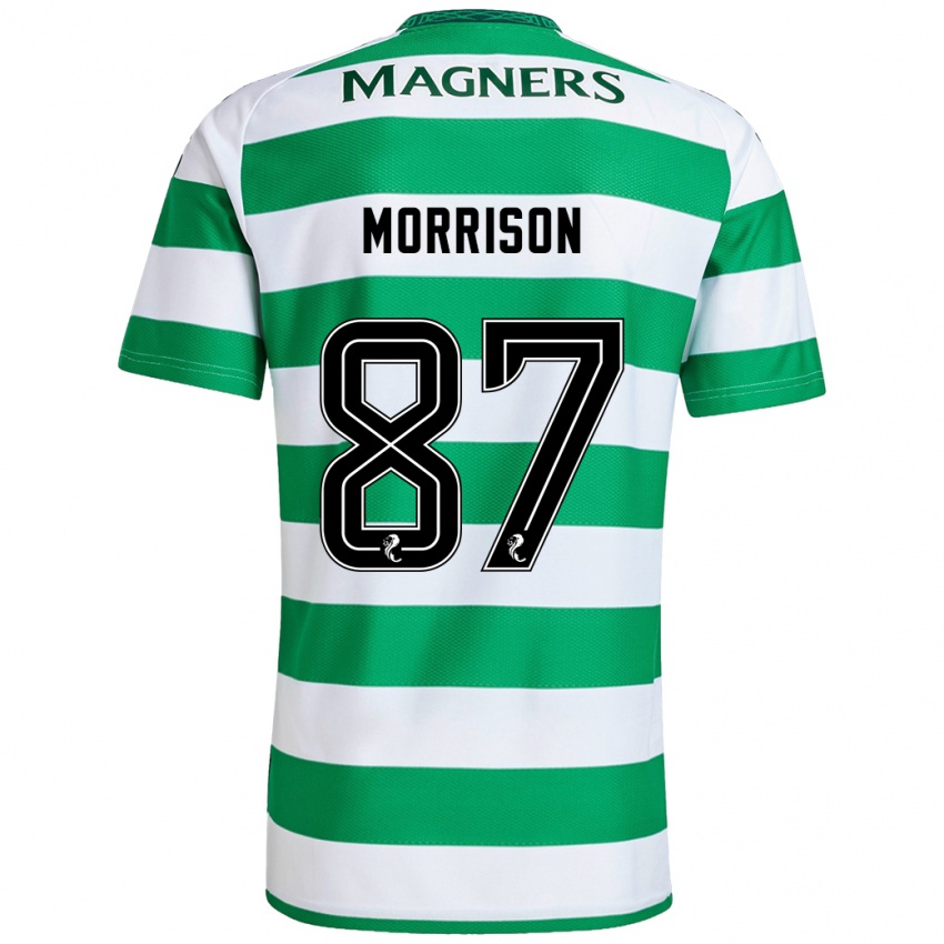 Niño Camiseta Joe Morrison #87 Verde Blanco 1ª Equipación 2024/25 La Camisa México