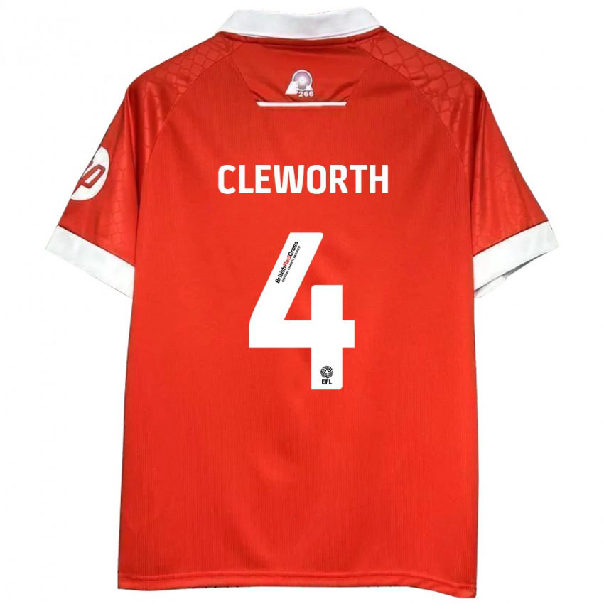 Niño Camiseta Max Cleworth #4 Rojo Blanco 1ª Equipación 2024/25 La Camisa México