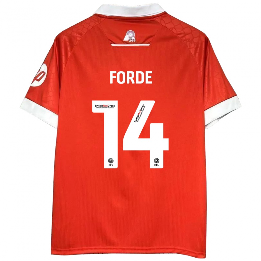 Niño Camiseta Anthony Forde #14 Rojo Blanco 1ª Equipación 2024/25 La Camisa México