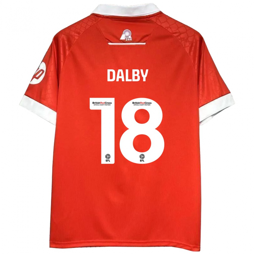 Niño Camiseta Sam Dalby #18 Rojo Blanco 1ª Equipación 2024/25 La Camisa México