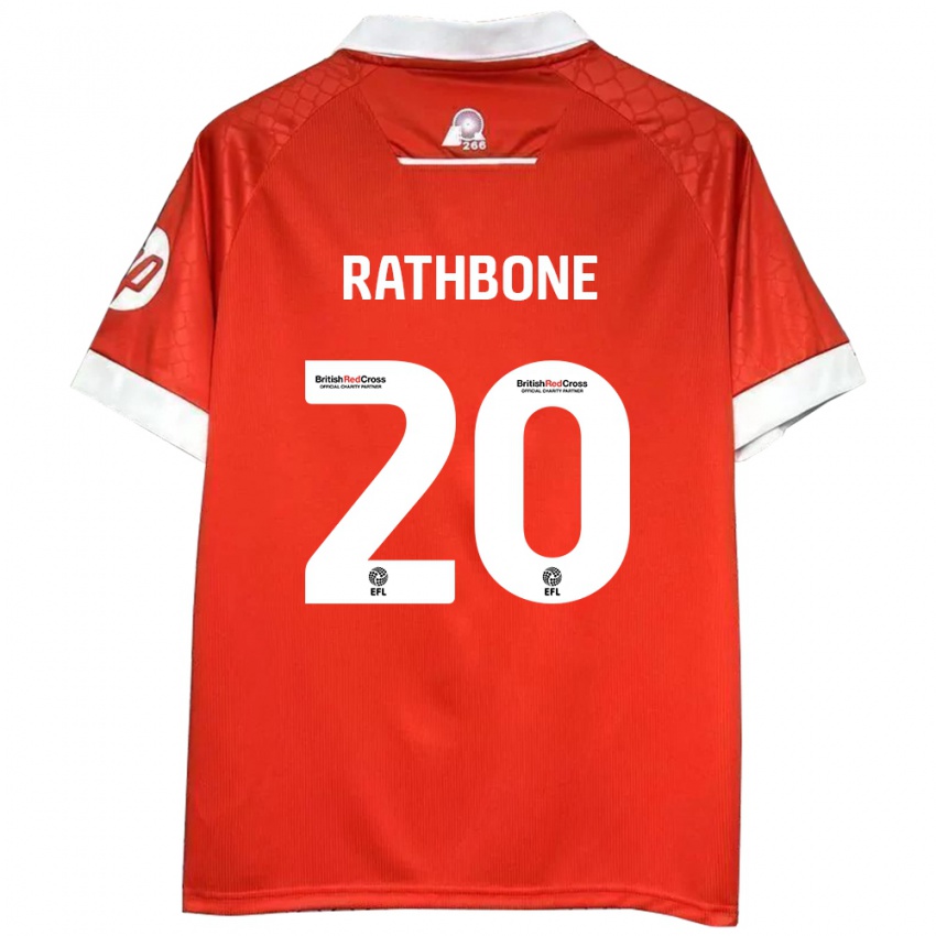 Niño Camiseta Ollie Rathbone #20 Rojo Blanco 1ª Equipación 2024/25 La Camisa México