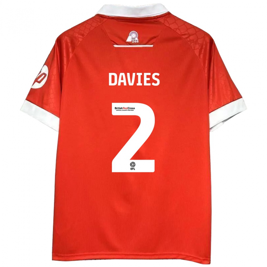 Niño Camiseta Phoebe Davies #2 Rojo Blanco 1ª Equipación 2024/25 La Camisa México