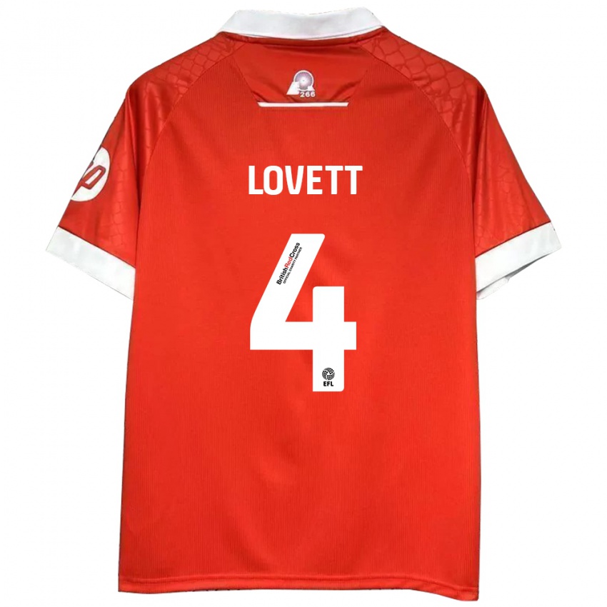 Niño Camiseta Erin Lovett #4 Rojo Blanco 1ª Equipación 2024/25 La Camisa México