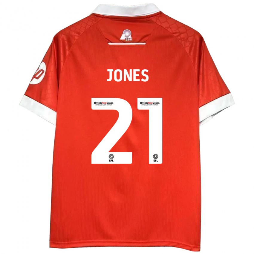 Niño Camiseta Lili Jones #21 Rojo Blanco 1ª Equipación 2024/25 La Camisa México