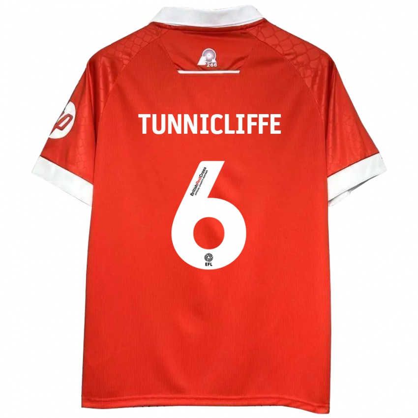 Niño Camiseta Jordan Tunnicliffe #6 Rojo Blanco 1ª Equipación 2024/25 La Camisa México