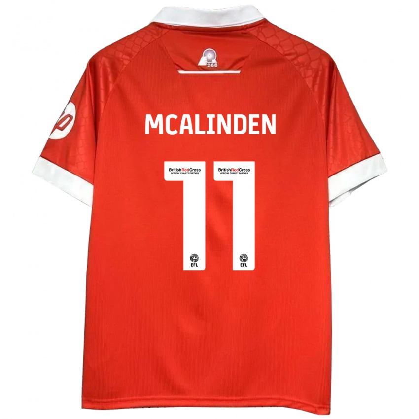 Niño Camiseta Liam Mcalinden #11 Rojo Blanco 1ª Equipación 2024/25 La Camisa México