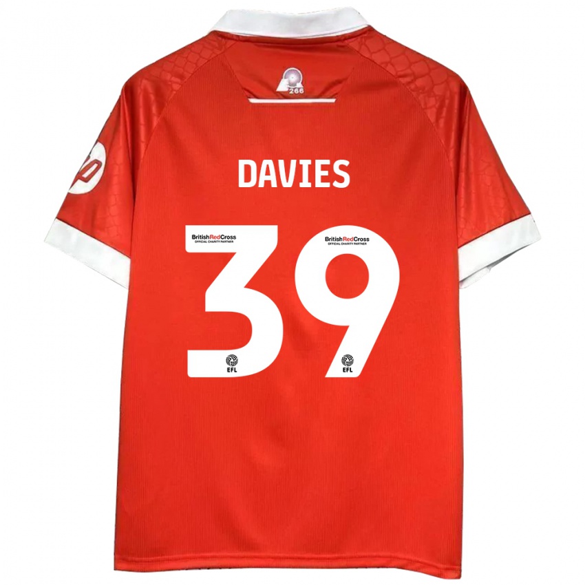 Niño Camiseta Daniel Davies #39 Rojo Blanco 1ª Equipación 2024/25 La Camisa México